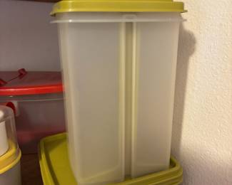 1970s Tupperware Avocado Green Pick-A-Deli Pickle Keeper & Sandwich Keeper