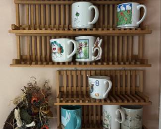 Slatted Wood Wall Shelves