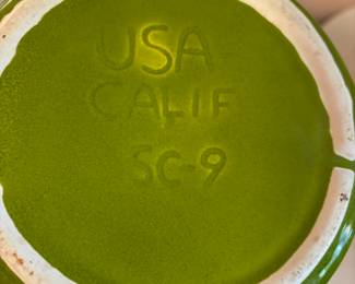 MCM California Pottery Green & White Large Snack Set