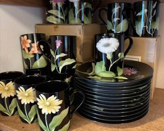 Fitz & Floyd "Fleurs de Minuit" Dinnerware Set
