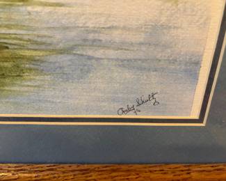 Framed & Matted Landscape Watercolor Painting by Amby Schultz