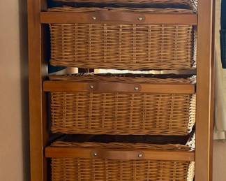 5-Drawer Wicker Storage Tower