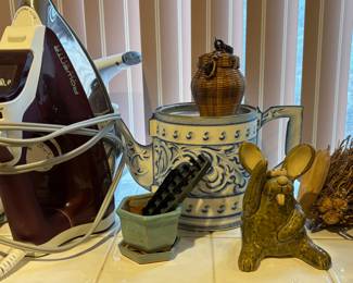 Rowenta Pro Master Steam Iron, Green Hexagon Orchid Pot, Woven Rattan Cricket Basket