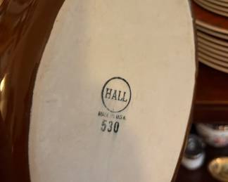 Pair of Hall Brown Stoneware Au Gratin Baking Dishes