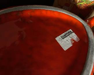 Rosenthal Netter MCM Orange Pottery Fish Shaped Tureen