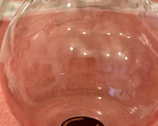 Teleflora by Fenton Purple Glass Floral Hand Painted Vase