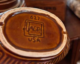 McCoy Pottery Brown Ribbed Bowl