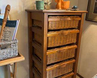 5-Drawer Wicker Storage Tower