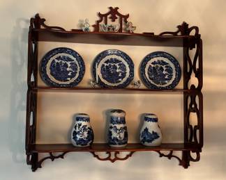 Set of 3 Davidson & Son Blue Willow Dinner Plates