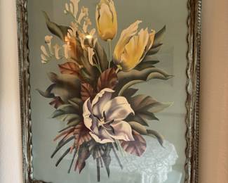 Framed Floral Lithograph by De Jorge