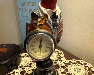 Figural Gentleman Bird Novelty Clock