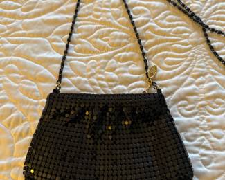 Black Metal Mesh Evening Bag