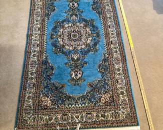 Persian Style  Blue and Multi-colored Fringe Rug – 6' x 3.3'