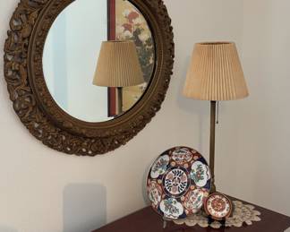 Rococo Style Round Gold Gilt Wall Mirror