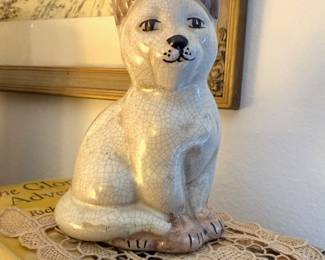 Italian Pottery Cat Figurine Signed E. Boria