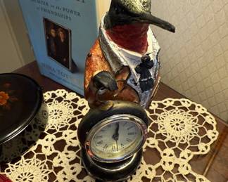 Figural Gentleman Bird Novelty Clock