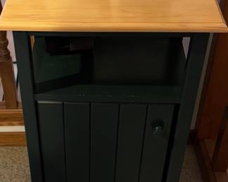 Green Side Table with Pine Top