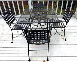 5-Piece Black Wrought Iron Patio Dining Set
