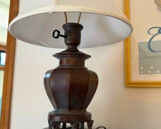 Bronze Tone Footed Table Lamp