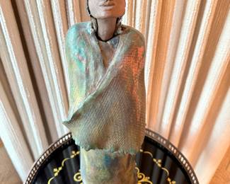 Native American Style Pottery Woman Sculpture - Signed Deborah