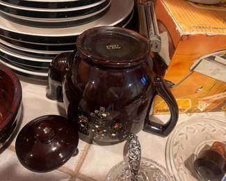 Japanese Moriage Brown Pottery Teapot
