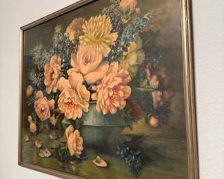 Framed Print "Peonies and Delphinium" by Hy Whitroy