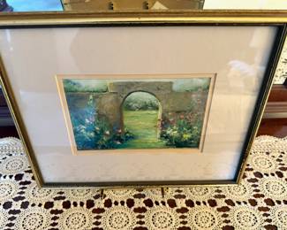 Framed & Matted Pastel "My Garden Gate" by Shirley Archer