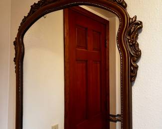 Baroque Style Arched Gold Gilt Wall Mirror
