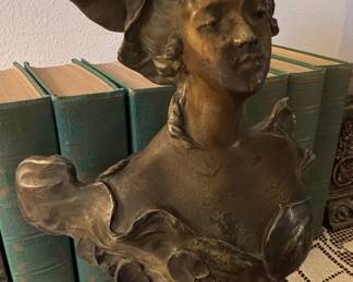 Art Nouveau Style Bronze Tone Bust – Signed L. Leroux