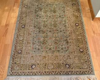 Muted Brown & Green Floral Rug – 3' x 4.5'