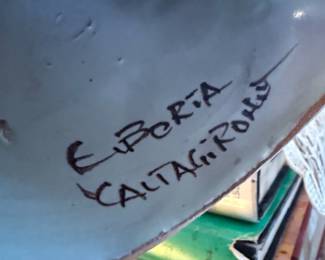 Italian Pottery Cat Figurine Signed E. Boria