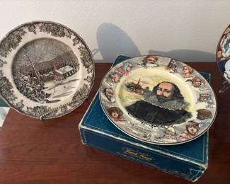 Johnson Brothers The Friendly Village Collection Decorative Plate, Royal Doulton Shakespeare Portrait Decorative Plate 