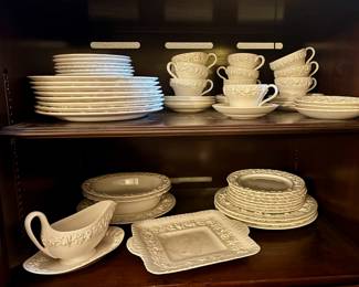 Wedgwood Embossed Queen's Ware Dinnerware Set
