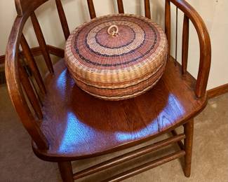 Spindle Back Oak Captain's Chair