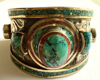 Brass & Turquoise Cuff Bracelet