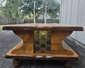 Mid Century Table w glass accents
