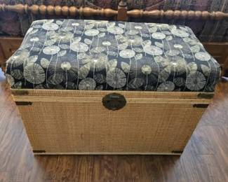 Wicker storage trunk