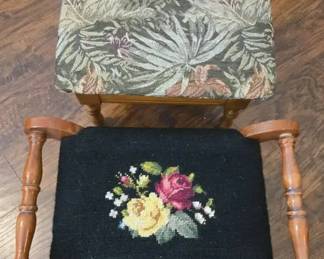 Set of two midcentury footstools