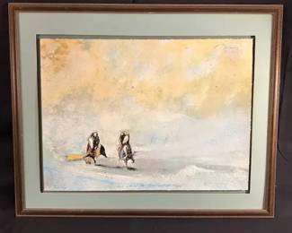 Earl Biss Signed Print Most Between the Day and Night Framed Western Riders Artwork