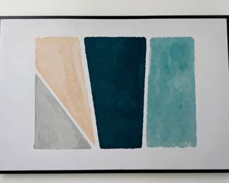 Contemporary Abstract Wall Art in Soft Neutral and Blue Tones
