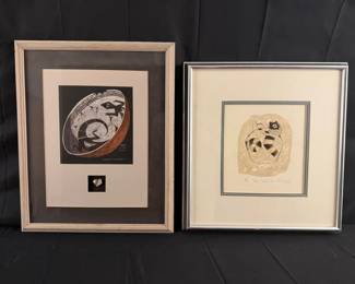 Pair of Framed Southwest Pottery Art Prints Signed Limited Editions