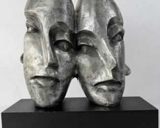 003 1985 Collections Inc. Aluminum Sculpture Abstract Double Face Art Deco Modernist