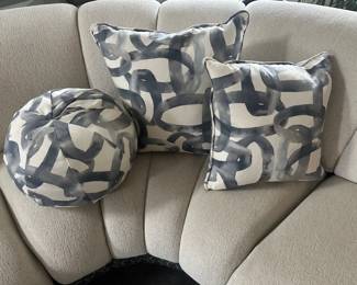 Three Decorative Blue Pillows