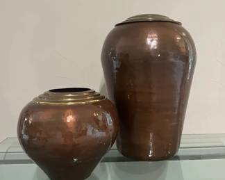 HandHammered Copper and Brass Vase Set Made in India