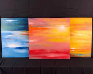 Set of Vibrant Abstract Sunset Prints by John Hsieh