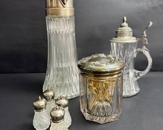 Vintage Cut Glass and SilverPlated Tableware Collection