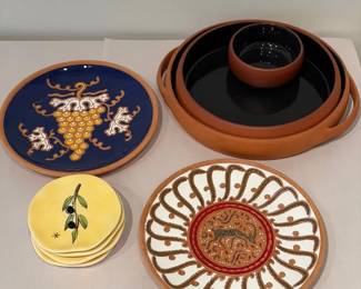 Mixed Terracotta Handcrafted Pottery Plates Bonis Rhodes Greece Julia Junkin Studio