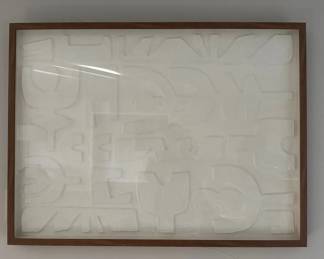 Textured Ceramic Cylinder Vase Modern Embossed White Abstract Wall Art