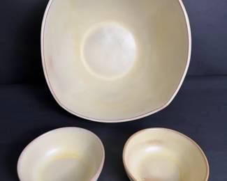 Collection of Ceramic Bowls, Pottery Vessels, and Decorative Candle Holder