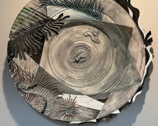 Abstract Ceramic Wall Sculpture 1991 31 Textured Mixed Media